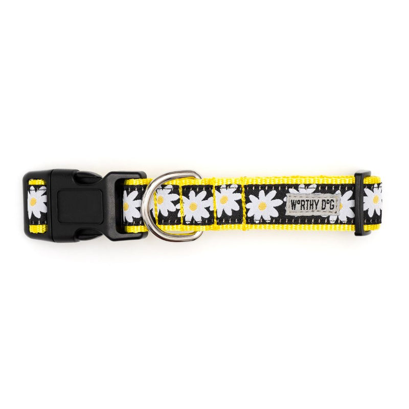 Black Lazy Daisy Dog Collar or Leads