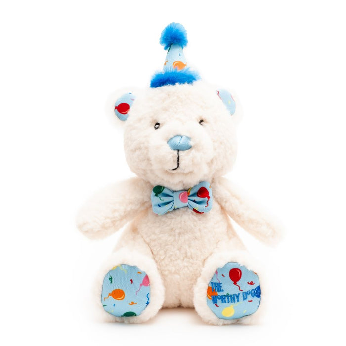 Birthday Blue Bear Dog Tough Toy