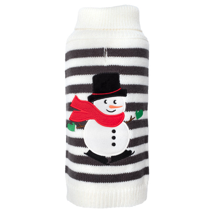 Snowman Stripe Roll Sweater