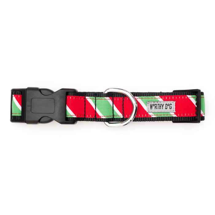 Holiday Stripe Collection Dog Collar