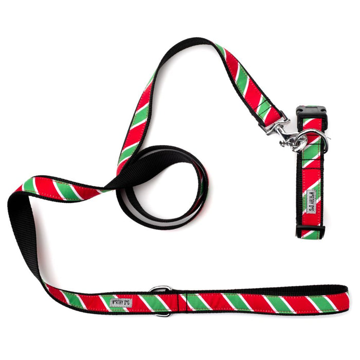 Holiday Stripe Collection Dog Collar or Leads