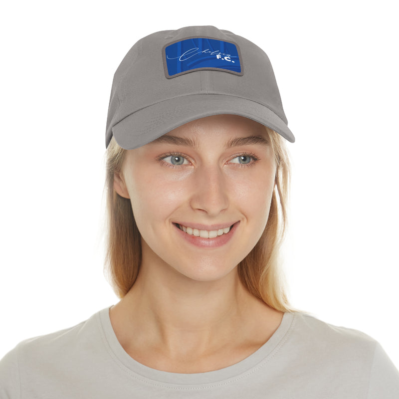 Chelsea FC 25/26 Home Kit-Inspired Leather Patch Baseball Hat