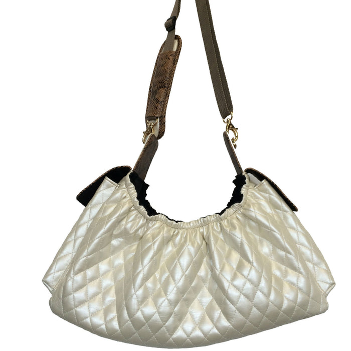 Gigi Ivory Quilted with Snake Trim Sling Carrier