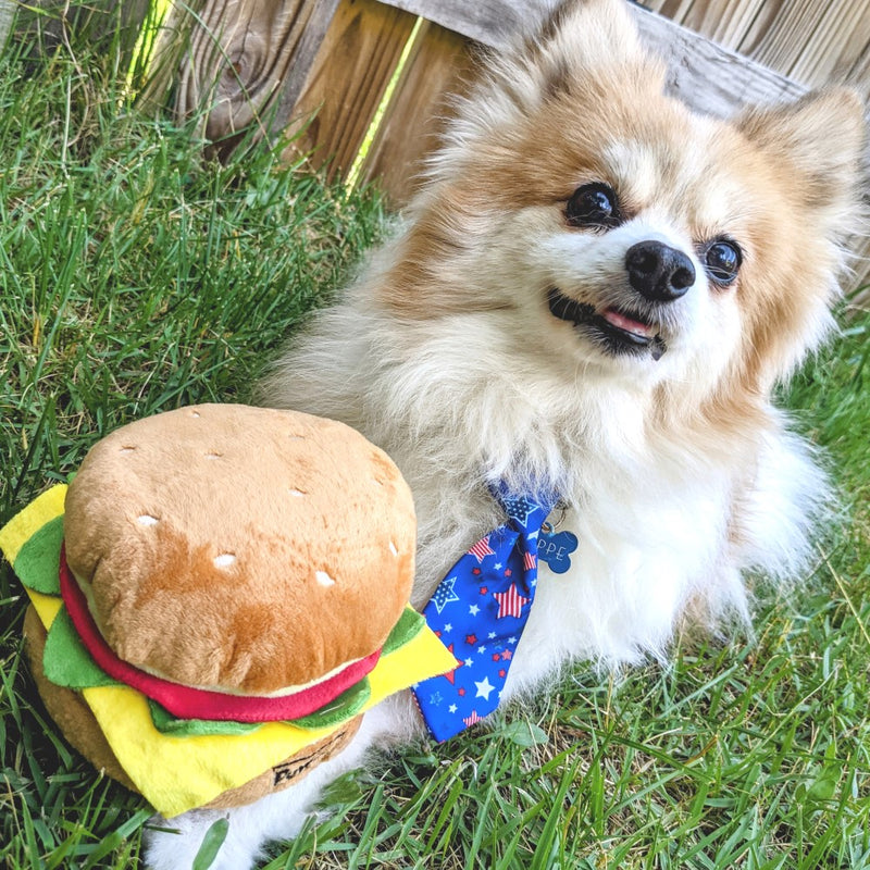 Hamburger Plush Dog Toy