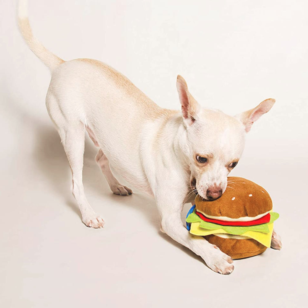 Hamburger Plush Dog Toy