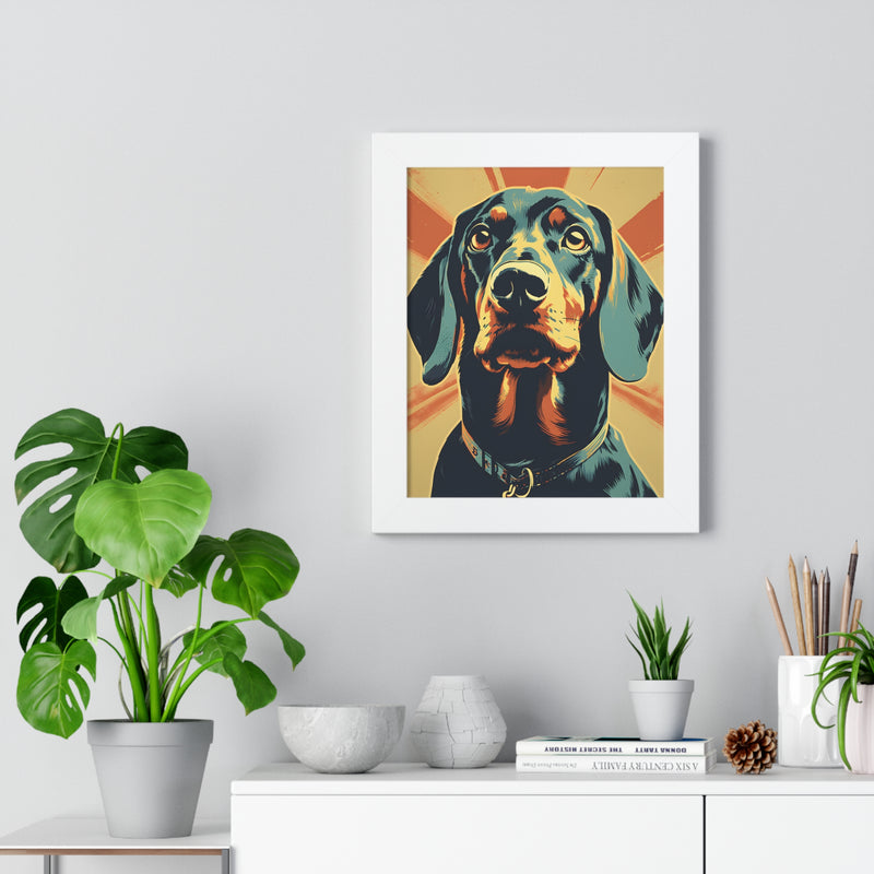 Dachshund Pop-Art Retro Framed Print