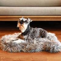 PupRug by Paw.com® Faux Fur Orthopedic Dog Bed - Curve Charcoal Grey