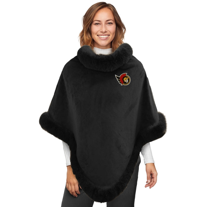 Ottawa Senators Fur Trim Poncho