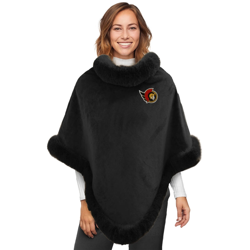 Ottawa Senators Fur Trim Poncho