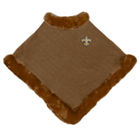 New Orleans Saints Fur Trim Poncho