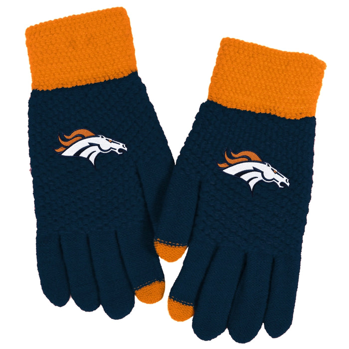 Denver Broncos Waffle Knit Gloves