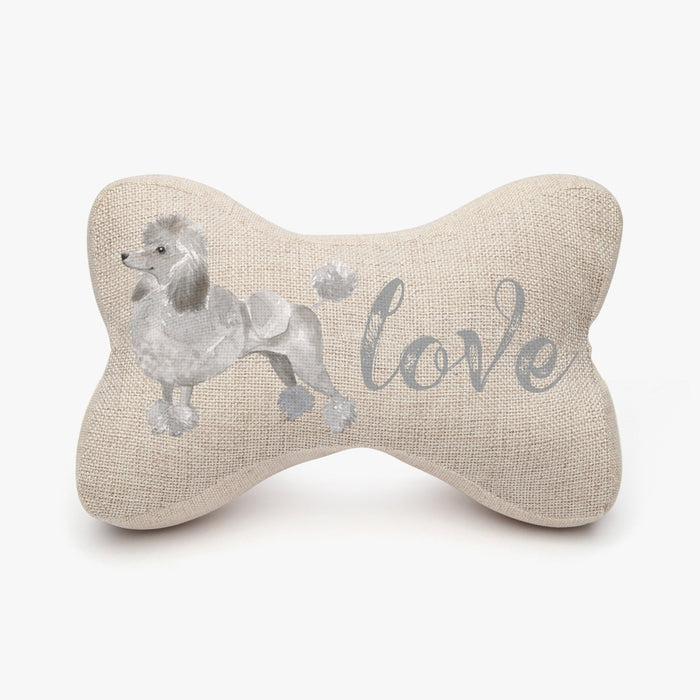 Poodle Standard Love Bone-Shaped Throw Pillow
