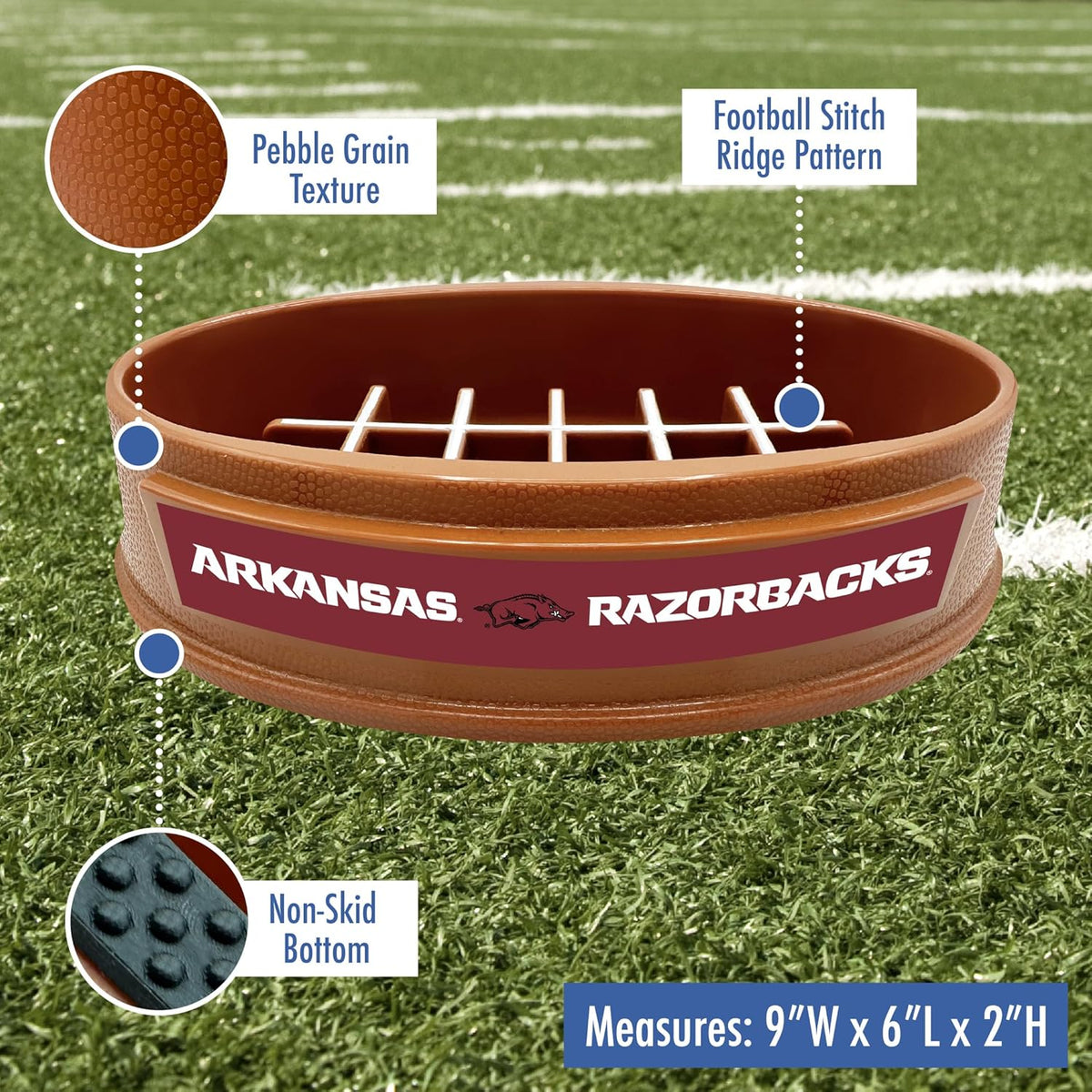 AR Razorbacks Football Slow Feeder Bowl