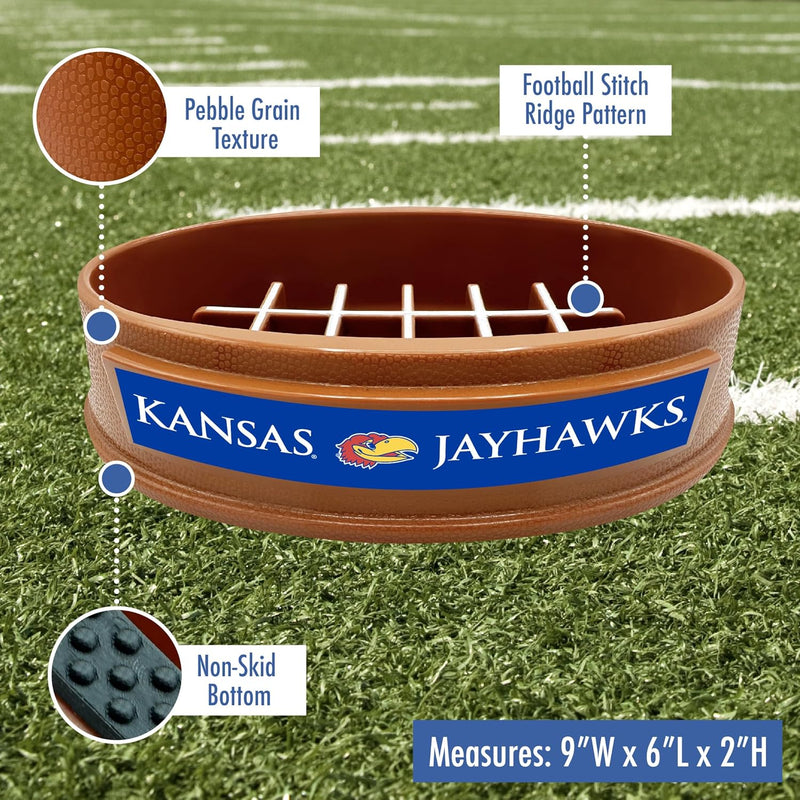 KS Jayhawks Football Slow Feeder Bowl