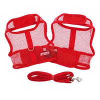 Red Cool Mesh Harness with Leash