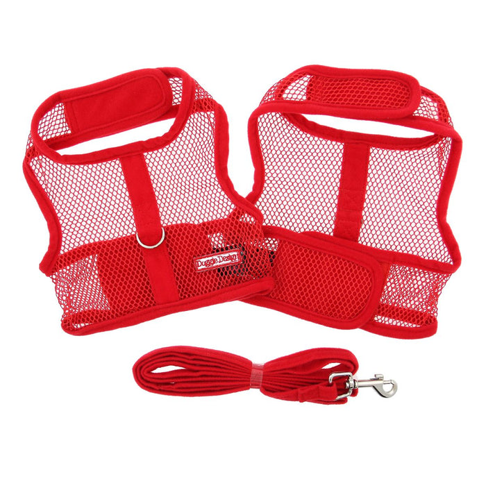 Red Cool Mesh Harness with Leash