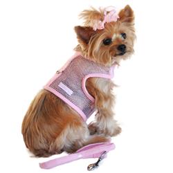 Pink Cool Mesh Harness with Leash