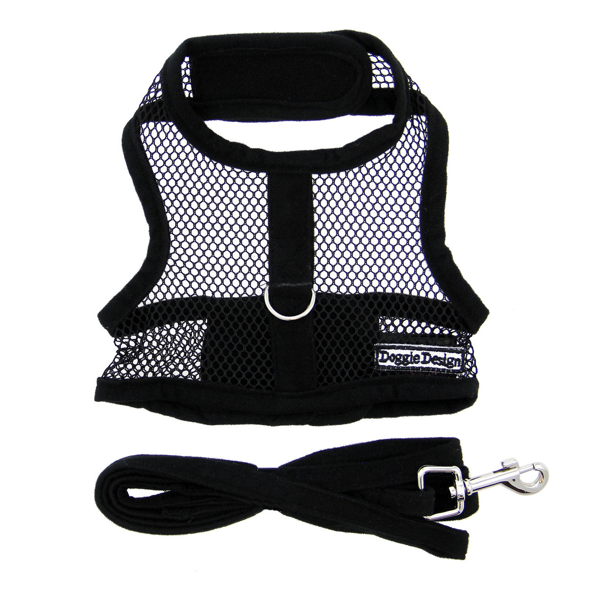 Black Cool Mesh Harness with Leash