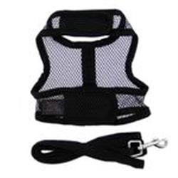Black Cool Mesh Harness with Leash