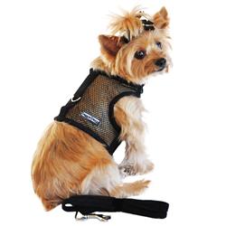 Black Cool Mesh Harness with Leash