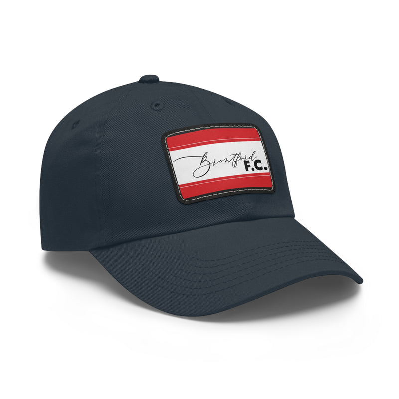 Brentford FC 25/26 Home Kit-Inspired Leather Patch Baseball Hat