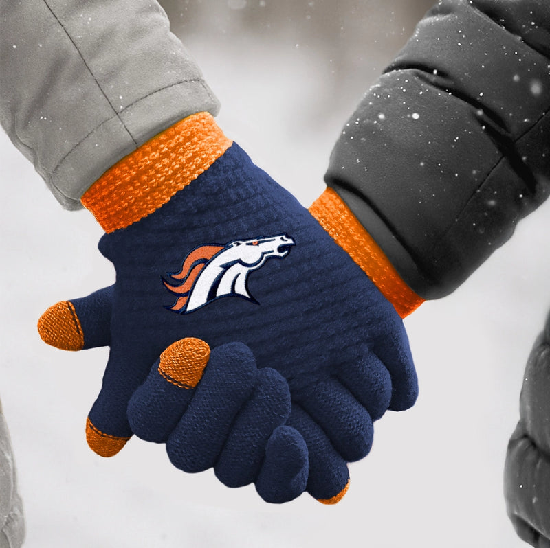 Denver Broncos Waffle Knit Gloves