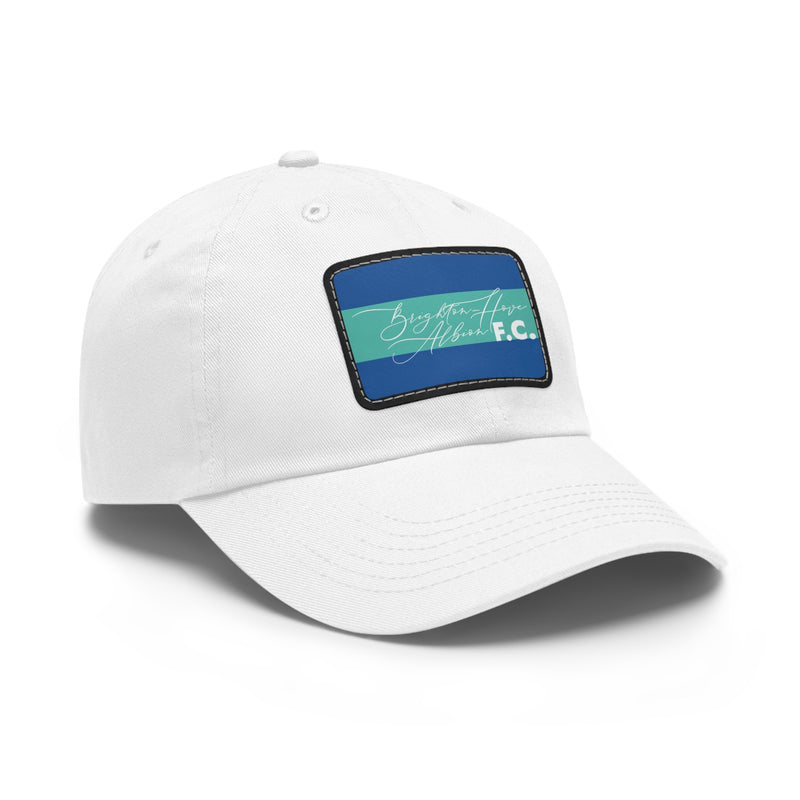 Brighton & Hove Albion FC 25/26 Home Kit-Inspired Leather Patch Baseball Hat