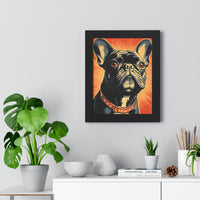 French Bulldog Pop-Art Retro Framed Print