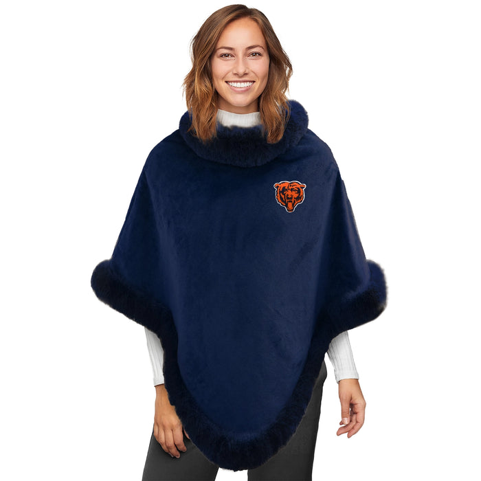 Chicago Bears Fur Trim Poncho