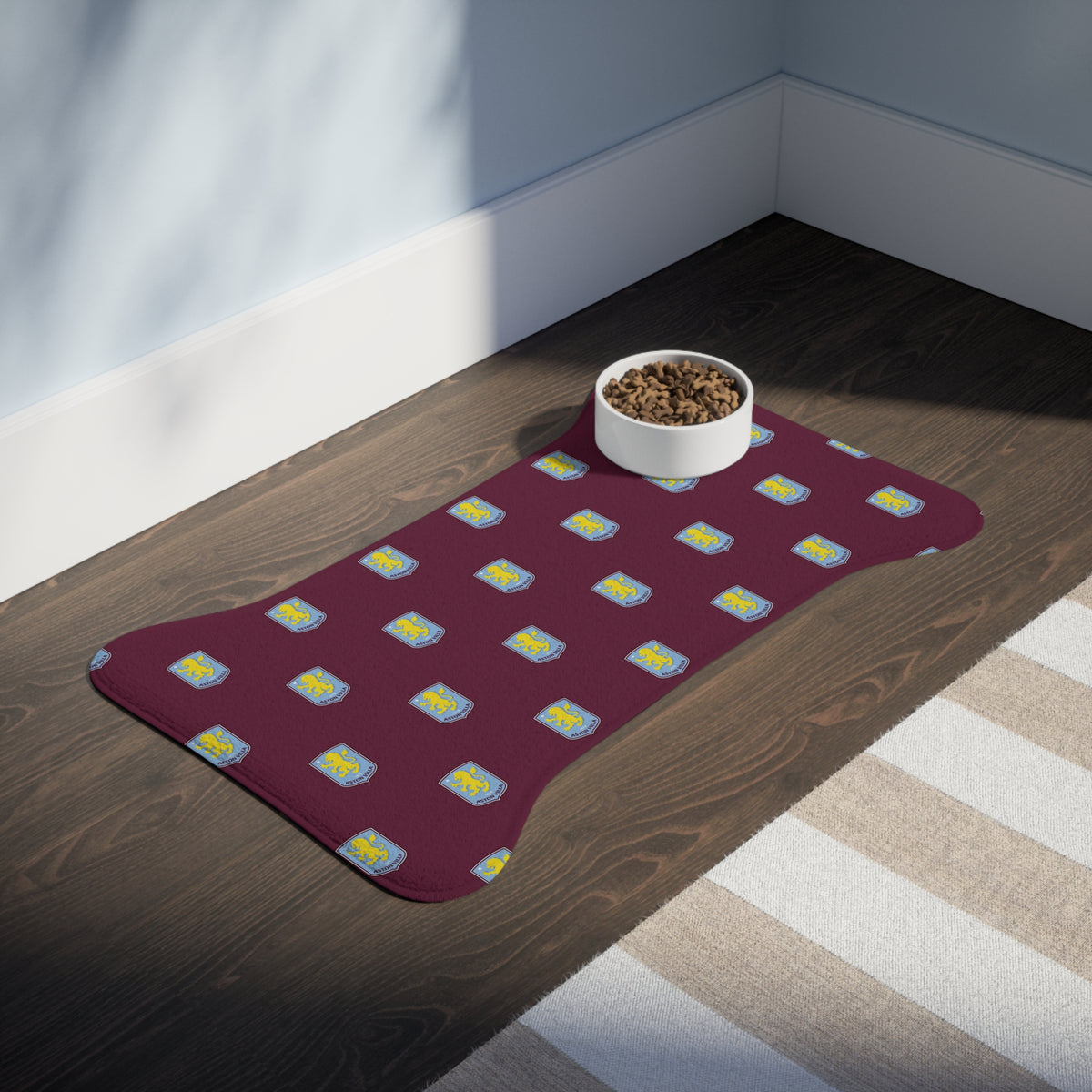 Aston Villa FC 24/25 Kit Inspired Pet Feeding Mats