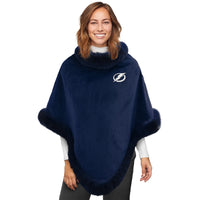 Tampa Bay Lightning Fur Trim Poncho