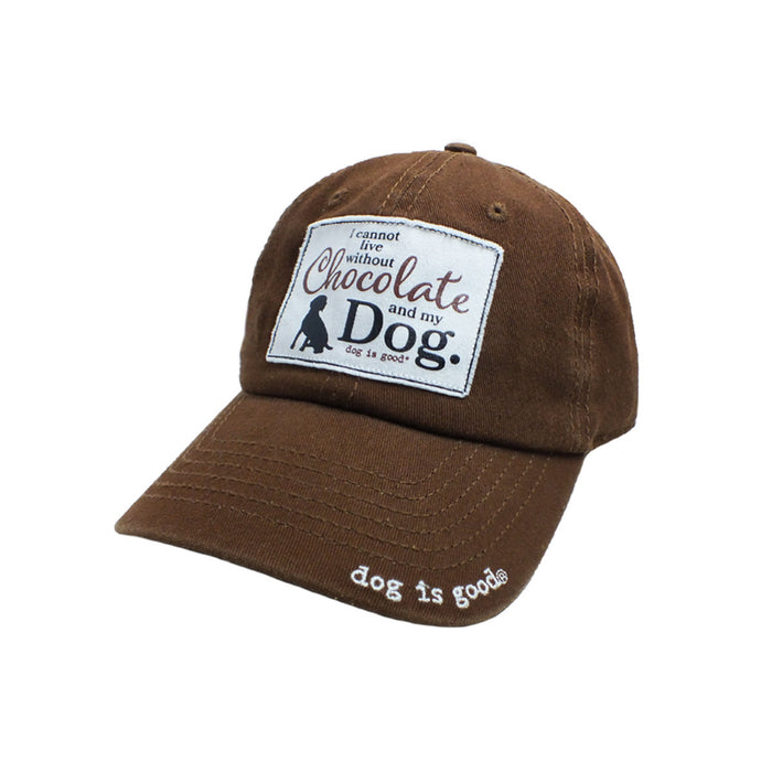 I Cannot Live Without Chocolate and My Dog Canvas Hat