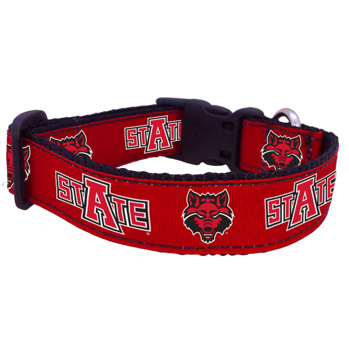 AR State Red Wolves Nylon Dog Collar and Leash