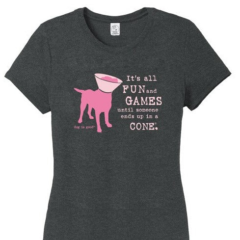 It's All Fun and Games Women's T-Shirt - Charcoal - CLOSEOUT