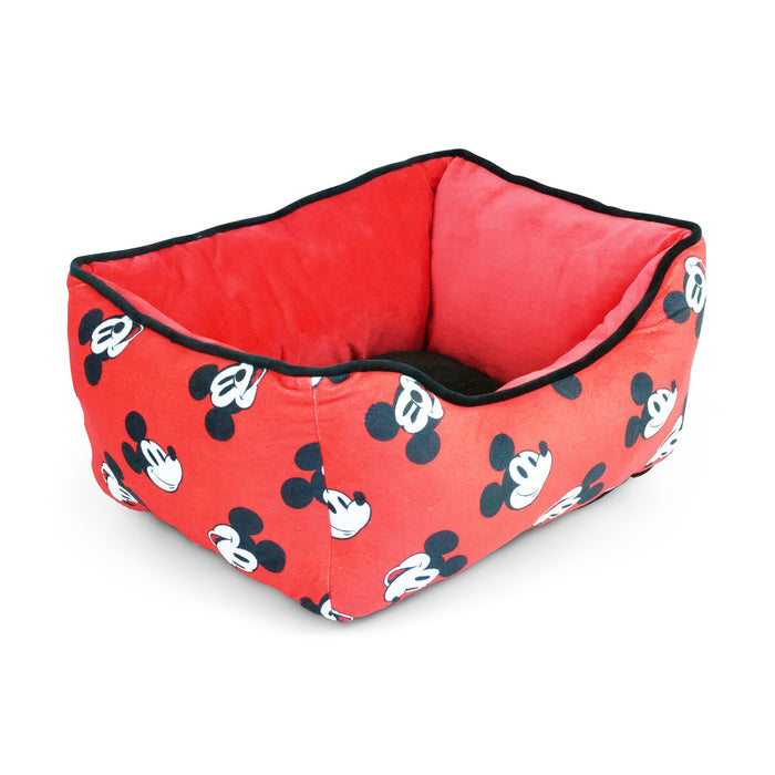 Cuddler Pet Bed - Mickey Mouse Expressions Scattered Red