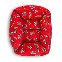 Cuddler Pet Bed - Holiday Santa Mickey and Minnie Poses Scattered Red