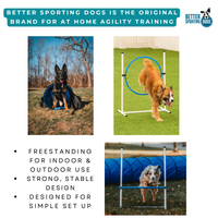 Better Sporting Dogs 7 Piece Dog Agility Equipment Set –  with Jumps, Tunnels, Pause Box & Weave Poles