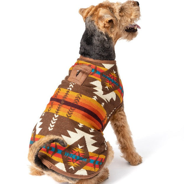 Brown Southwest Pet Blanket Coat