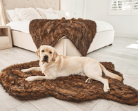 PupRug by Paw.com® Faux Fur Orthopedic Dog Bed - Curve Brown