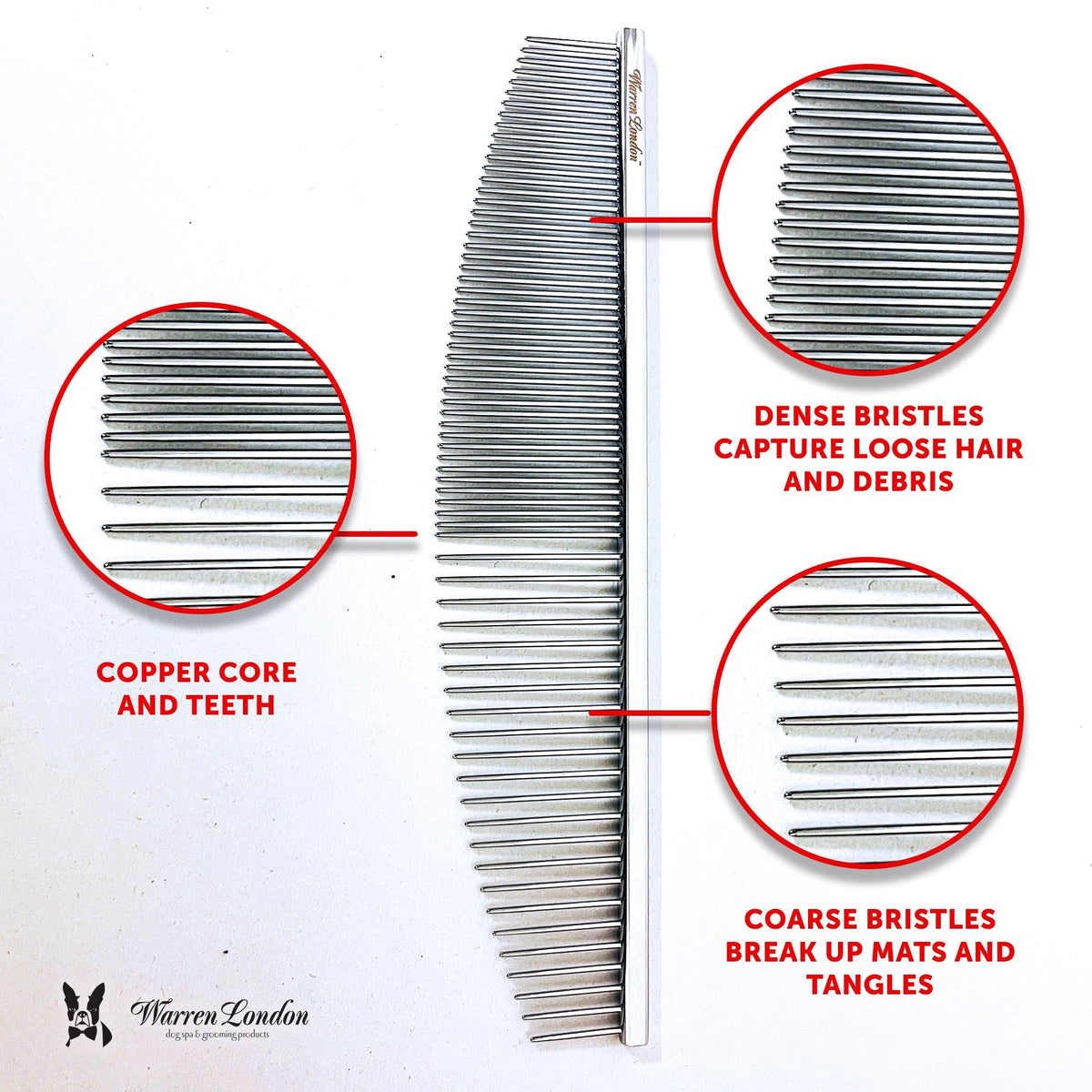 Crescent Detail Pet Comb