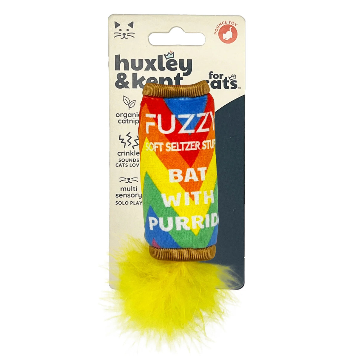 Fuzzy Soft Seltzer Plush Cat Toy