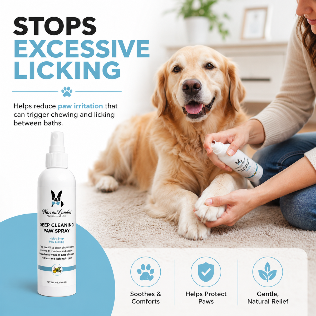 Deep Cleaning Paw Spray for Dogs