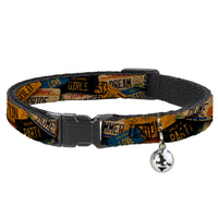 Cat Collar Breakaway - Cali License Plates Stacked Vintage