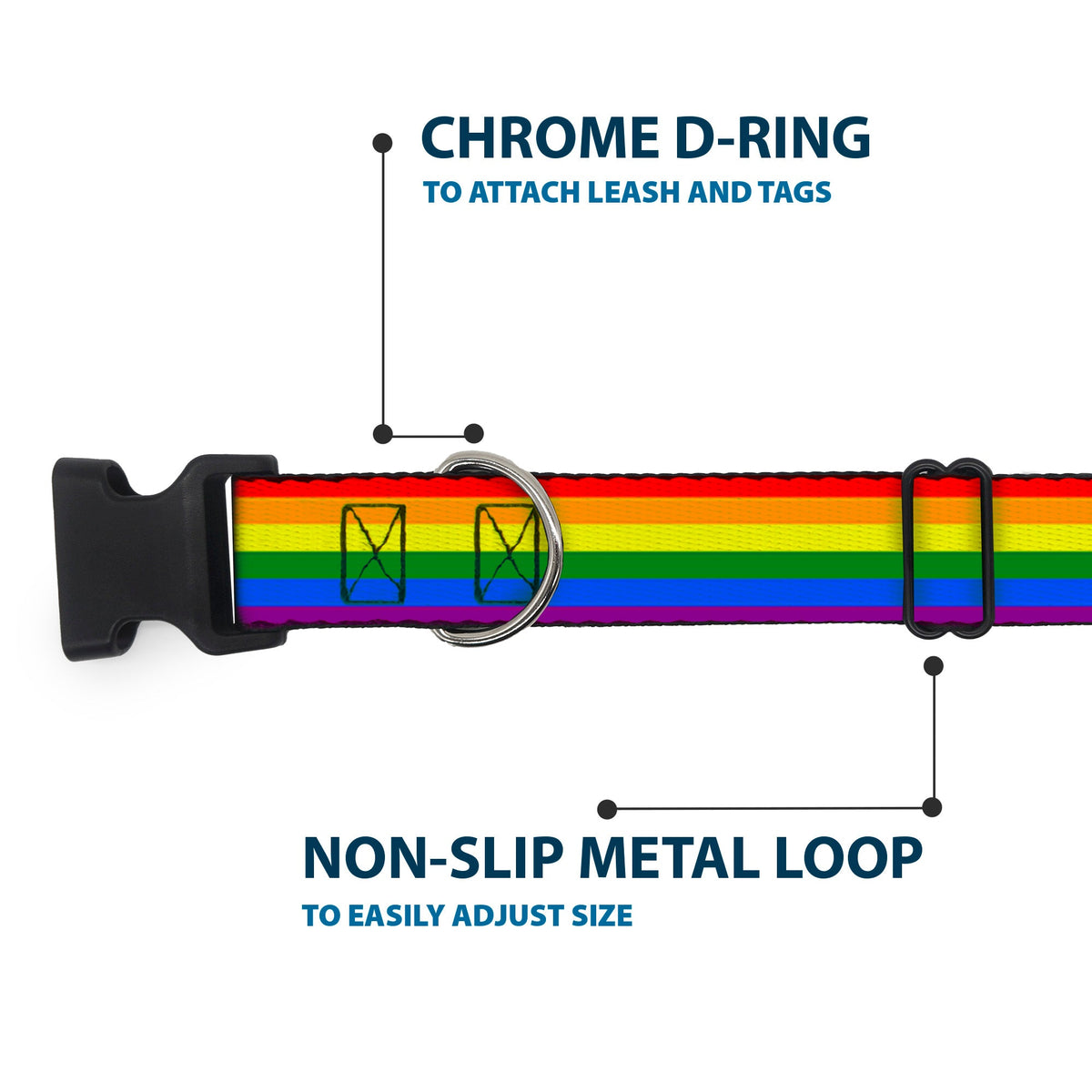 Plastic Clip Collar - Flag Pride Rainbow