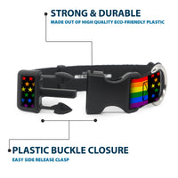 Plastic Clip Collar - Flag American Pride Rainbow/Black