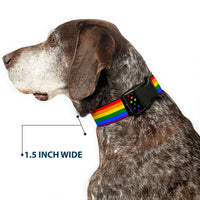 Plastic Clip Collar - Flag American Pride Rainbow/Black