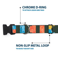 Plastic Clip Collar - Geometric8 Charcoal/Orange/Gold/Blue