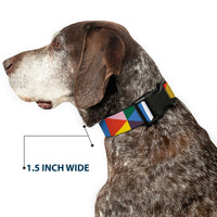 Plastic Clip Collar - Geometric Triangle Blocks Multi Color