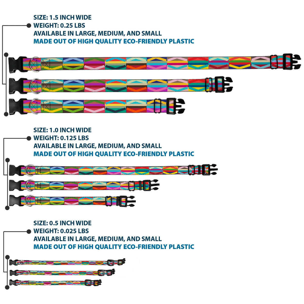 Plastic Clip Collar - Geometric10 Multi Color