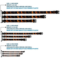 Plastic Clip Collar - Mud Flap Girl Repeat Black/Orange Fade